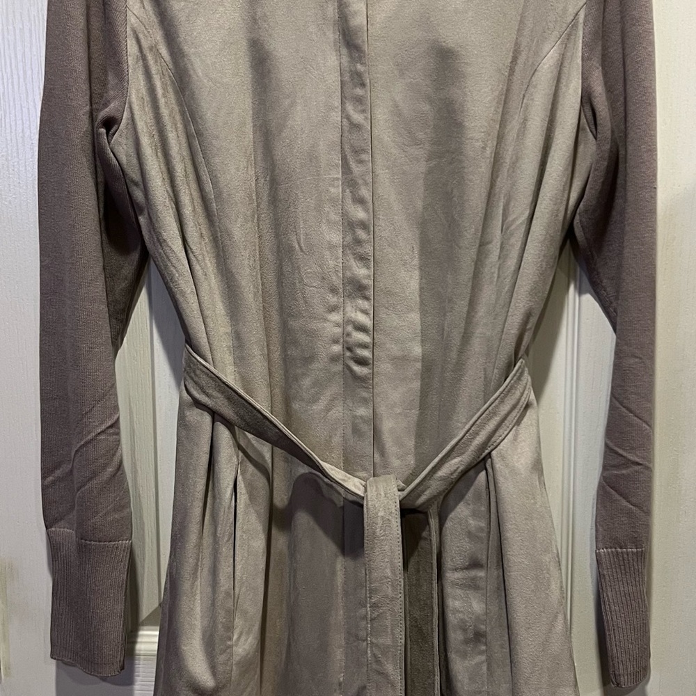 H by Halston Faux Suede/Sweater Knit Jacket SZ 10